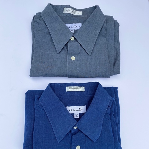 Dior Other - CHRISTIAN DIOR gray & blue button down shirts